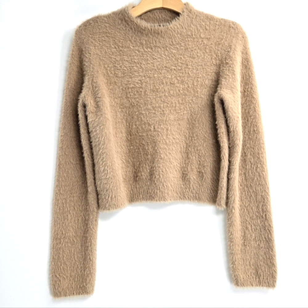 House of Harlow X Revolve‎ Alicia Camel Fuzzy Mock Neck Sweater